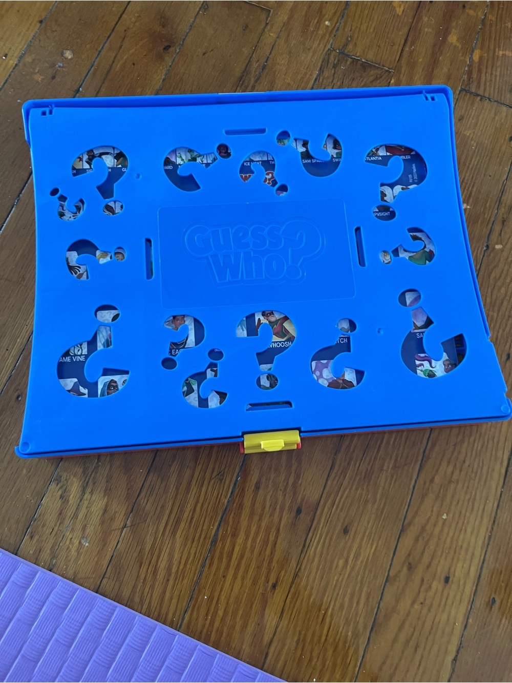 Hasbro Guess Who? Game Case in Bright Blue with Yellow Latch